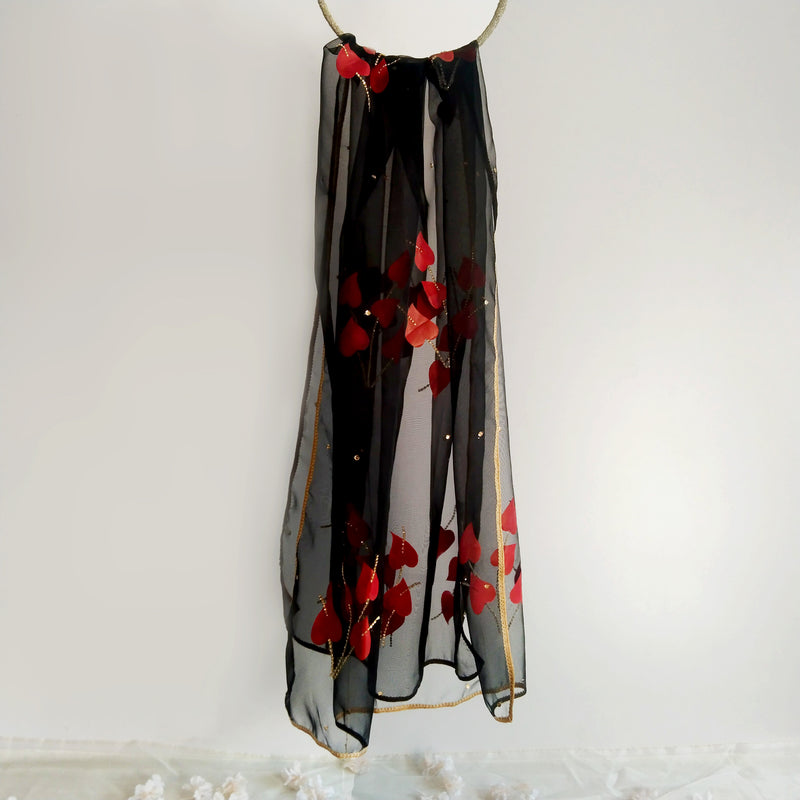 HAND PAINTED ORGANZA DUPATTA