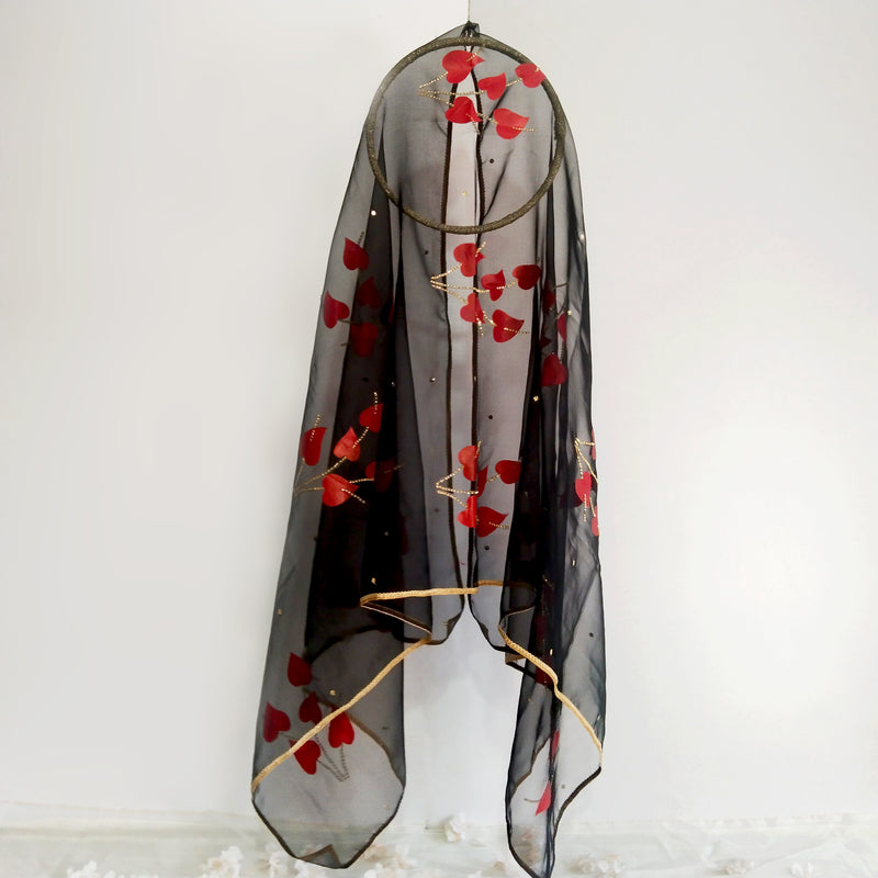 HAND PAINTED ORGANZA DUPATTA