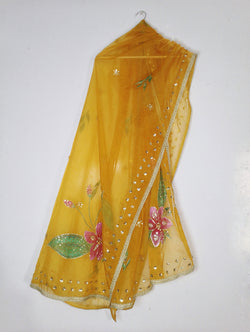 HAND PAINTED ORGANZA DUPATTA