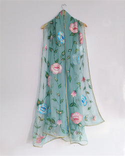 HAND PAINTED PURE CHIFFON DUPATTA