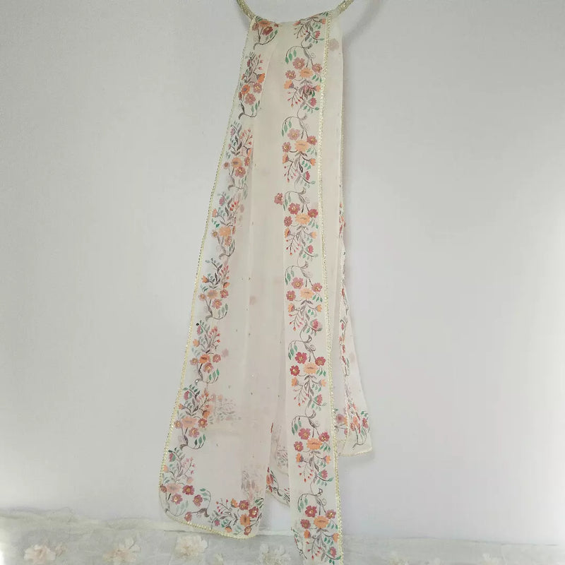 HAND PAINTED ORGANZA DUPATTA