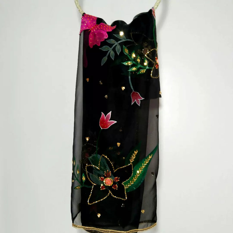 HAND PAINTED ORGANZA DUPATTA